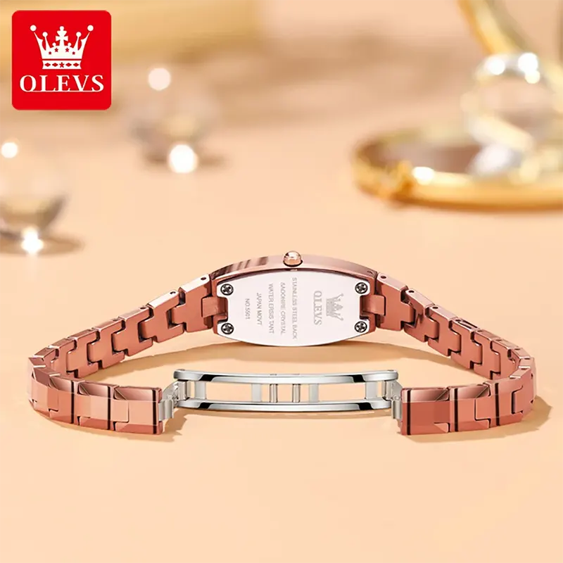 Olevs Tungsten Steel Copper Dial Ladies Watch | 5501